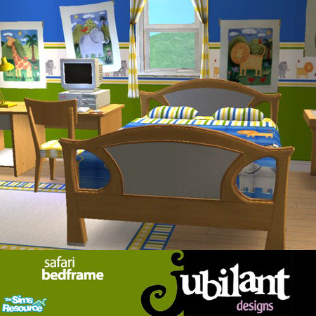 Sims 2 — Safari Soma Bedframe by Jubilant — I recolored the Soma bedframe to match the Maxis desk.