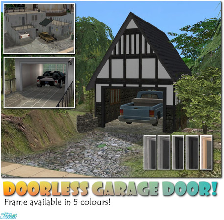 Sims 2 — The Doorless Garage - Pine Recolor by Cyclonesue — Now you can have open garages with this doorless garage
