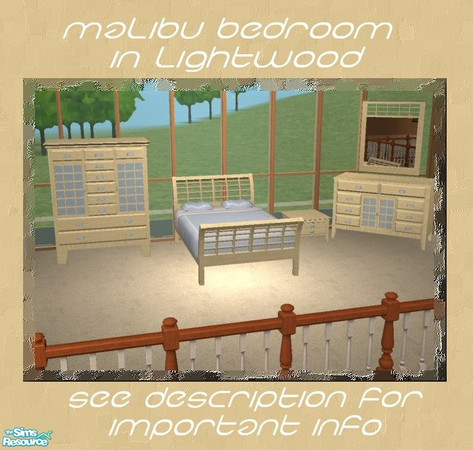 Sims 2 — Malibu Bedroom Recolors - Lightwood by Waverly — Four recolors of my Malibu Bedroom. The woods match those of