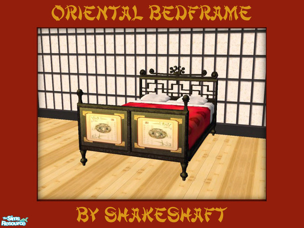 Sims 2 — Oriental Bed Frame by Shakeshaft — Part of the Oriental Bedroom Set. ** TSRAA **