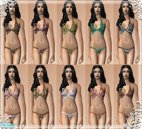Sims 2 — My First Swimsuit Set by rythmgitr — This is my first set of swimsuits. I've never made any before, but, I think