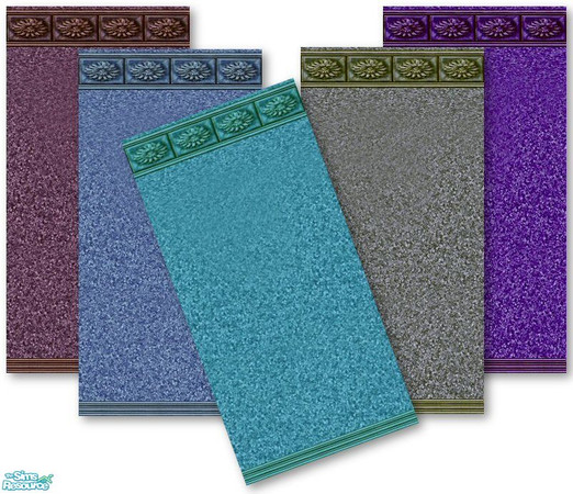 Sims 2 — Bath Set 910071 by rythmgitr — Flowered Tile walls in 5 colors. Each costing 1 simolean. I hope you like them.
