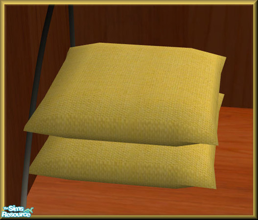 Sims 2 — NK STUD Items Yellow - Stackable Cushion by MoMama — A stackable cushion in a bright yellow weave.