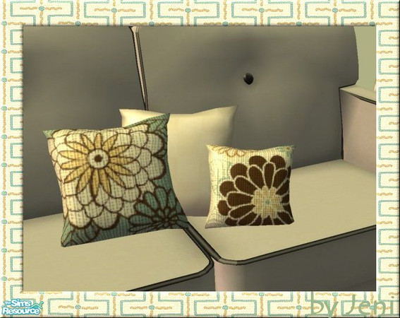 Sims 2 — Cushions - Big Flower by jeni — Three different patterns to co-ordinate with your rooms and sofas.