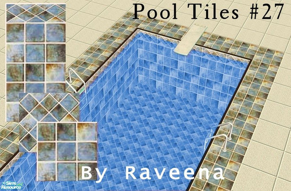 Sims 2 — Pool Tiles Set #27 by Raveena — A beautiful set of wall and floor tiles for your swimming pool. Seasons