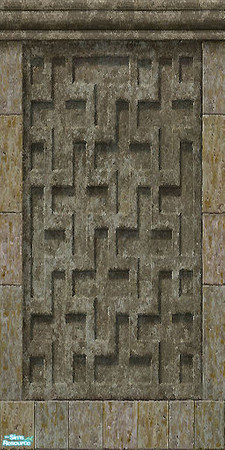 Sims 2 — The Maze by Eboluh — Gorgeous maze style brick wall, don\'t forget the matching floor tile - The Maze I, II and