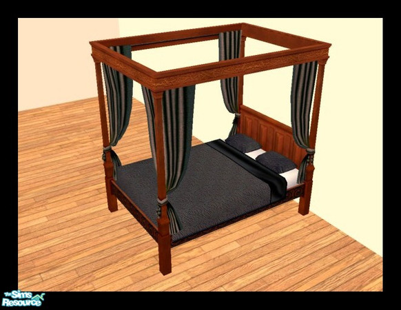 Sims 2 — MDP Charcole Medieval Bed in Cherry by MelandStv — There are 10 colourful bed curtains for the Cherry Medieval