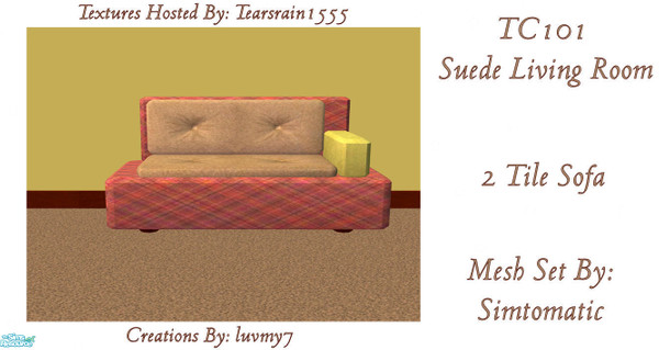 Sims 2 — TC101 Suede Living Room -  2 Tile Sofa by luvmy7 — I recolored this Living Room using Simtomatic\'s Awesome