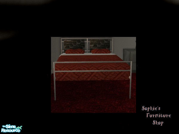 Sims 2 — The Matrix Collection - The Bed by younce135 — Features a Metal frame with a Leather Headboard. New Mesh.