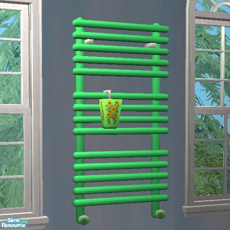 Sims 2 — Towel Warmer - Green by Spaik — A tube-shaped decorative radiator in green. ~TSRAA~