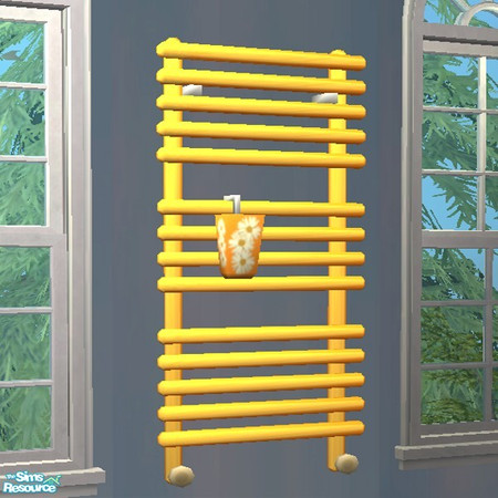 Sims 2 — Towel Warmer - Gold by Spaik — A tube-shaped decorative radiator in shiny yellow. ~TSRAA~