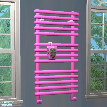 Sims 2 — Towel Warmer - Pink by Spaik — A tube-shaped decorative radiator in shiny pink. ~TSRAA~