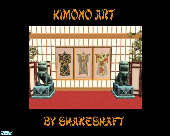 Sims 2 — Kimono Art by Shakeshaft — A set of 3 Kimono Applique Art. ** TSRAA **