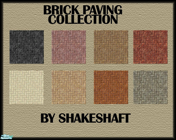 Sims 2 — Brick Paving Collection by Shakeshaft — A set of 8 different shades of Brick Paving. ** TSRAA **