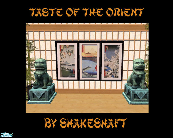 Sims 2 — Taste of the Orient by Shakeshaft — A set of 3 Oriental Artworks. ** TSRAA **
