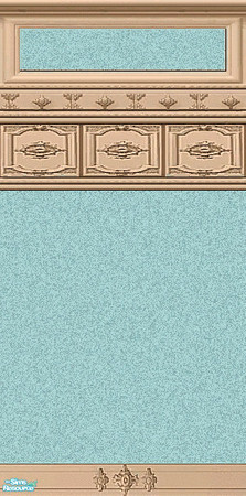 Sims 2 — Fancy Trim Walls - Teal & Light Wood by Dgandy — Three colors of paint, Red, Coffee and Teal. Each paint