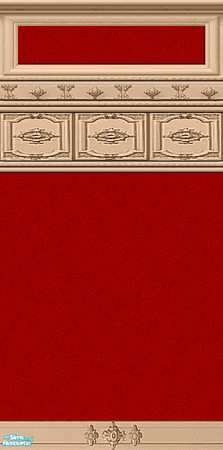 Sims 2 — Fancy Trim Walls - Red & Light Wood by Dgandy — Three colors of paint, Red, Coffee and Teal. Each paint