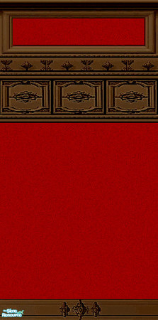 Sims 2 — Fancy Trim Walls - Red & Dark Wood by Dgandy — Three colors of paint, Red, Coffee and Teal. Each paint color