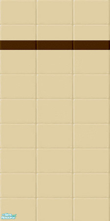 Sims 2 — Rustic Log Bathroom - Tile Wall by Simaddict99 — warm beige tile wall with brown tile border.