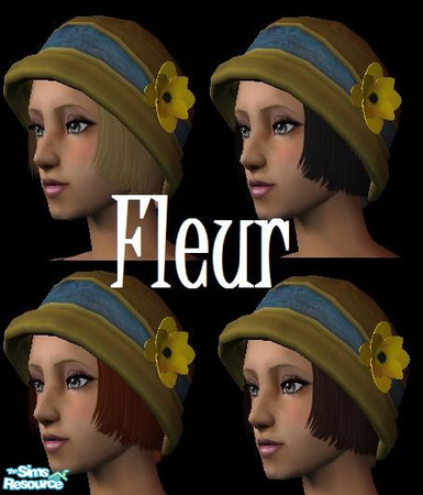 Sims 2 — Fleur by Hil_Luv — Fleur is a new set by me. Sunflowers are on the hat. Feel sunny in the winter!