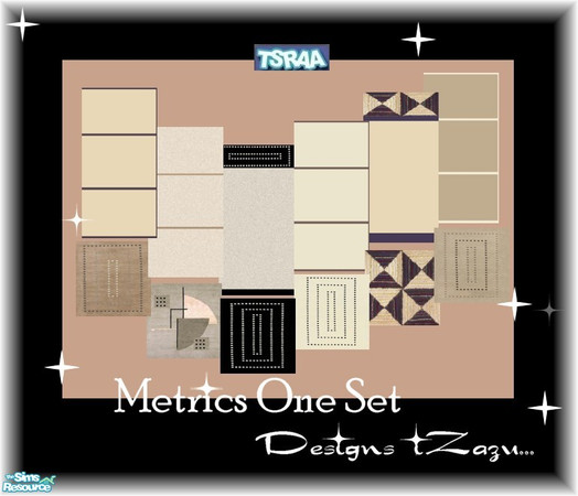 Sims 2 — Metrics One Floors & Walls by iZazu — Metrics One Set includes 6 walls and 6 floors for your Sim Homes.