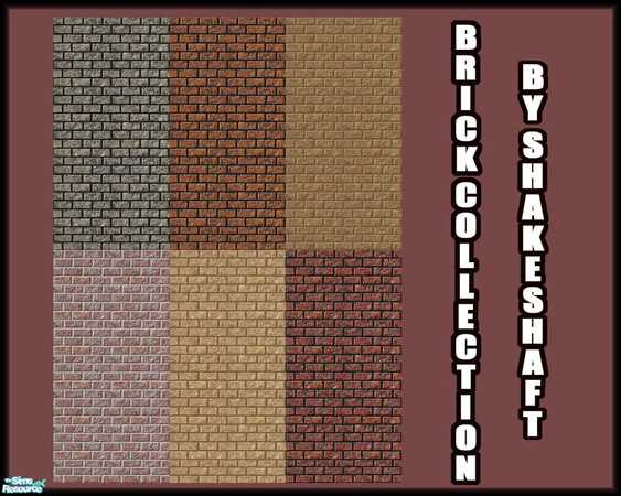 Sims 2 — Brick Collection by Shakeshaft — A collection of 6 shades of Brick. ** TSRAA **