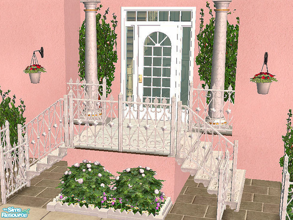 Sims 2 — Wrought Iron Stairs - white fence by chrissy6930 — Recolor of the fence part of my Wrought Iron Stairs in white.