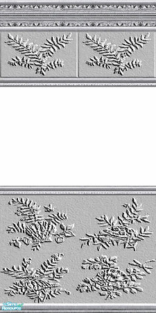 Sims 2 — Seashell Silver by Lorah — Seashell in Metal - walls and floors in gold, silver and pewter for kitchen or bath.