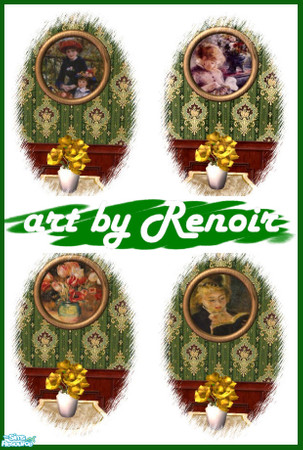 Sims 2 — Art by Renoir by galilea — 4 lovely paintings by Renoir. You will need to download the free, round picture frame