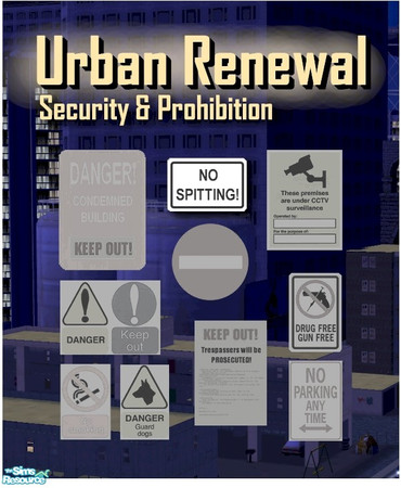 Sims 2 — No Spitting Warning sign by Cyclonesue — A security poster for your lots. TSRAA item.