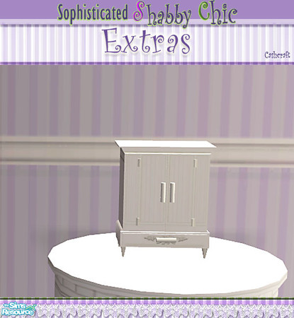 Sims 2 — Sophisticated Shabby Chic Jewelry Box by Cashcraft — White-washed jewelry box, for storage of rings, earrings,