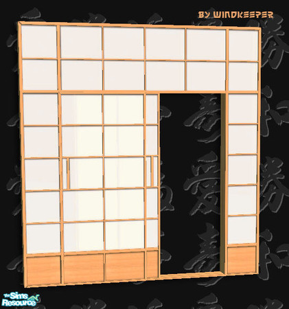 Sims 2 — Shoji 2-tile sliding door diagonal by Windkeeper — Diagonal version of "Shoji 2-tile sliding door"