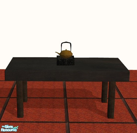 Sims 2 — Asian Fusion Dining - Table by thkehne — The teapot is decorative only.