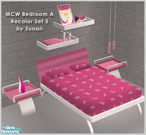 Sims 2 — MCW Bedroom A - Recolor set 5 by Sunair — MCW Bedroom A - Recolor set 5 (white)