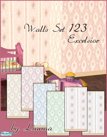 Sims 2 — Set 123 Excelsior Walls by Lianaa — Set 123 Excelsior Walls