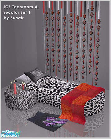 Sims 2 — ICF Teenager Room A - Recolor set 1 by Sunair — ICF Teenager Room A - Recolor set 1 (black)