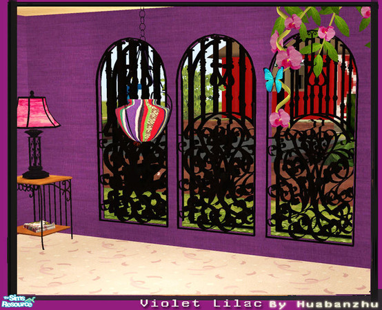 Sims 2 — Violet Lilac Bedroom - window by huabanzhu — 
