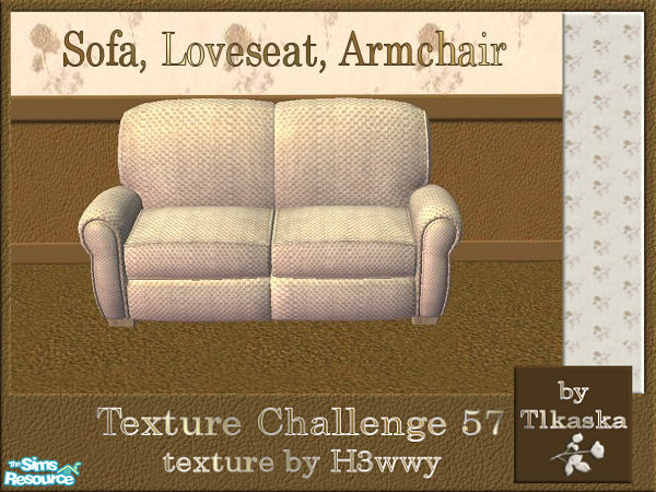 Sims 2 — TC57 Issy\'s Livingroom - Sofa, loveseat, chair by tlkaska — This white tweed livingroom with brown leather