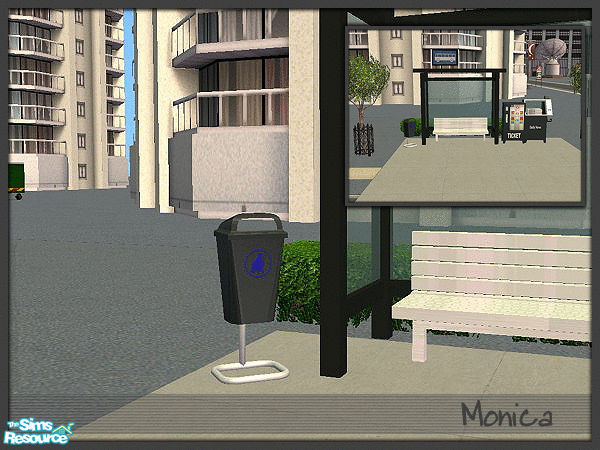 Sims 2 — Sim City Bus Stop Trash - black by ~Monica~ — A recolor in black. Requires mesh by marilu