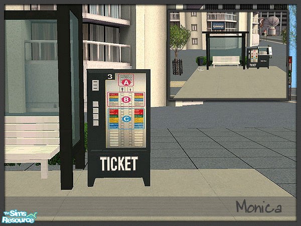 Sims 2 — Sim City Bus Stop Ticketbox - black  by ~Monica~ — A recolor in black. Requires mesh by marilu