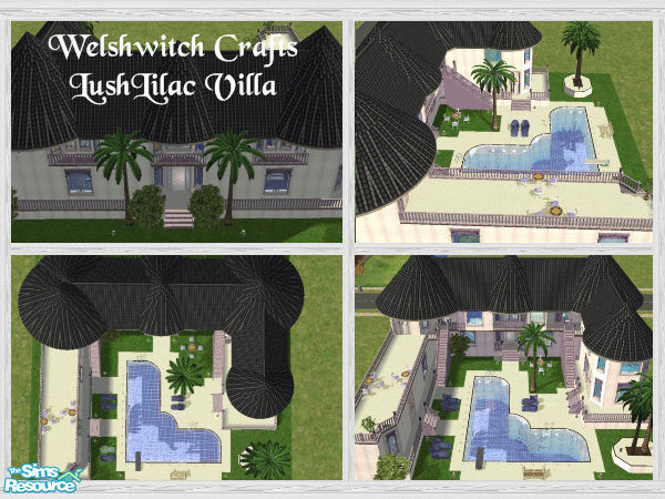 Sims 2 — LushLilac Villa by WelshWitch — Gorgeous lilac villa, with arched hallway entrance leading to back yard. Up
