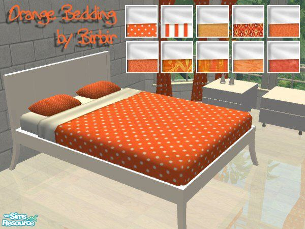 Sims 2 — Orange Bedding by Birbir — Sooner or later it had to come to this; orange bedding. No windmills, tulips or