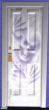 Sims 2 — Halloween Door Skeleton by lisa9999 — A skeleton breaking through the door.