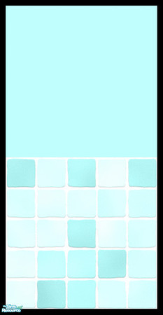 Sims 2 — MDP Pastel Teal Half Solid-Tile by MelandStv — There are 6 colours and 2 textures for a total of 12 walls in