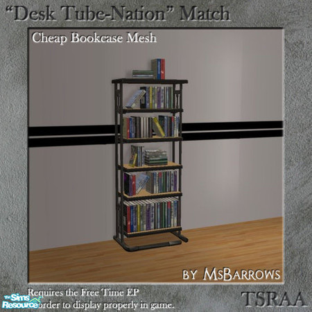 Sims 2 — Desk Tube-Nation Match - Cheap Bookcase by MsBarrows — A bookcase with inexpensive books.