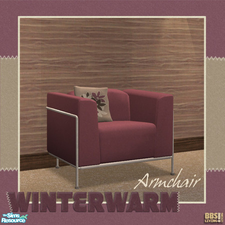 Sims 2 — Winterwarm Living,  Armchair 1 by BetterbeSim — Warm colors, felted materials en a comfortable cozy look.