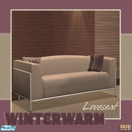 Sims 2 — Winterwarm Living,  Loveseat 2 by BetterbeSim — Warm colors, felted materials en a comfortable cozy look.