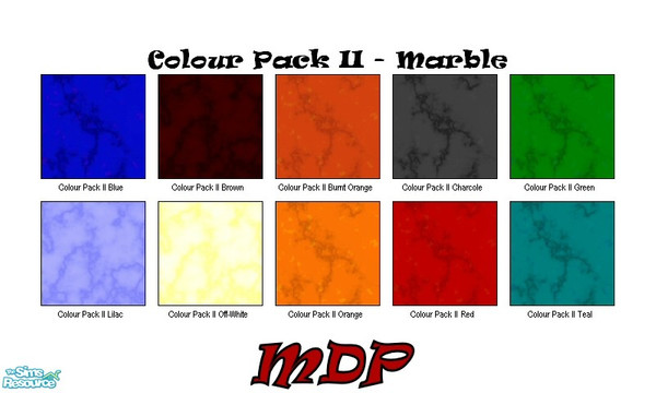 Sims 2 — MDP Colour Pack II Marble Floors by MelandStv — There are 10 colourful floors in this set. They are part of my