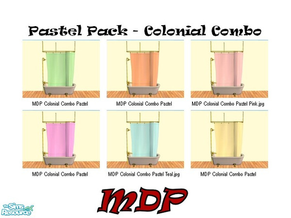 Sims 2 — MDP Pastel Pack Shower Curtains by MelandStv — Part of my Pastel Pack. Enjoy! Made w/SimPE.