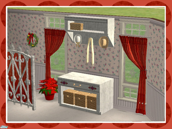 Sims 2 — Bazaar Bedroom In White-Dresser & Hutch by Dgandy — Recolor of the Bazaar Bedroom set in White and Red.
